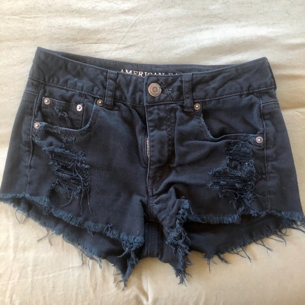 American Eagle Black Denim Shorts